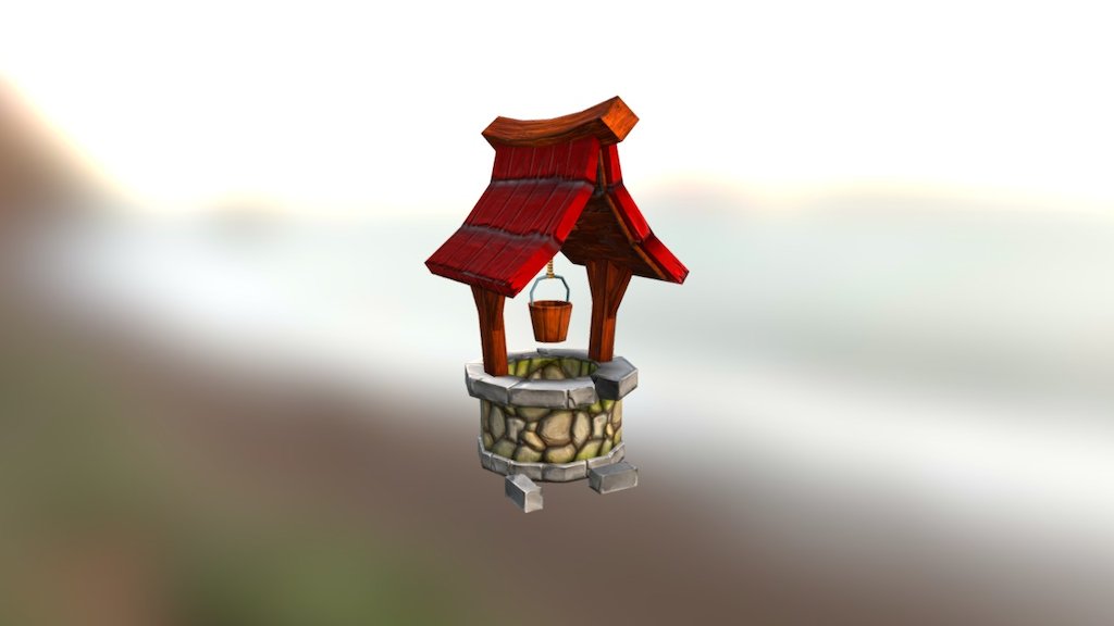 Low Poly Cartoon Well - Cartoon Well - 3D model by Darconquik 3d model
