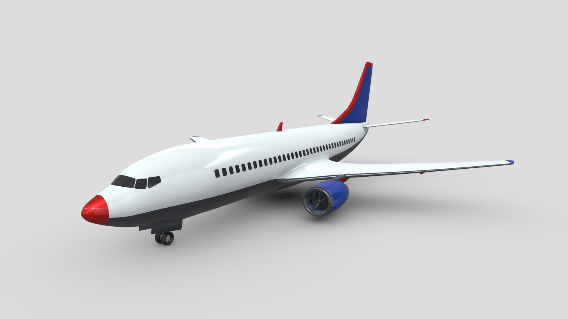 Generic low poly 3d model of passanger plane - Generic Passanger Airplane - Buy Royalty Free 3D model by assetfactory 3d model