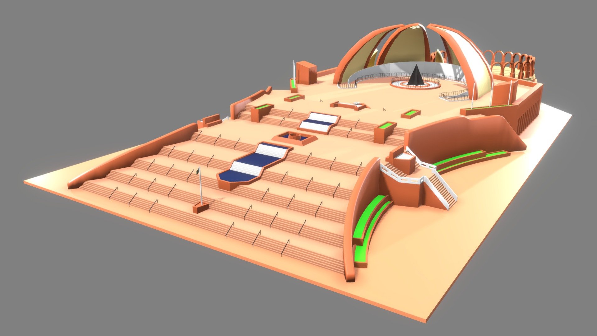 The Pakistan Monument was built to symbolize the unity of the Pakistani people.
can you help me to bring more models: https://www.paypal.me/shincrz - Pakistan Monument 3D Model - Download Free 3D model by Shin Xiba 3D (@Xiba3D) 3d model