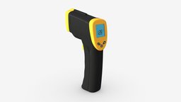 Infrared Thermometer Gun infrared, electronic, virus, thermometer, measurement, measure, fever, disease, temperature, flu, 3d, pbr, medical, gun, coronavirus, covid-19