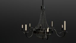 Chandelier furniture, game-art, props, game-asset, 3d-art, maya, substance-painter, environment
