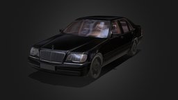 Mercedes W140 automobile, sedan, luxury, german, class, detailed, benz, mercedes, s600, 3dsmax, 3dsmaxpublisher, vehicle, car, interior, w140