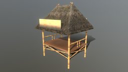Gate Keeper Hut stand, hut, bamboo, contiki