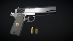 Low-Poly Colt Delta Elite 10mm, 40sw, lowpoly, colt-delta-elite