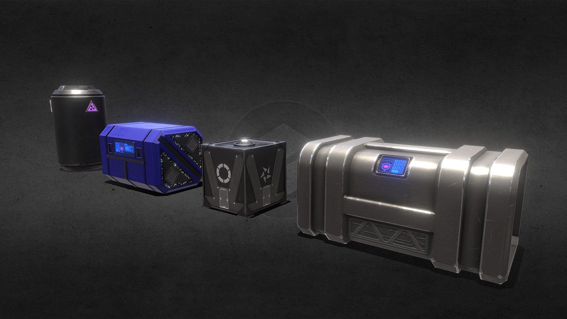 A pack of SCIFI crates and on SCIFI barrel

All in one 4K Texture
All models together have only 2241 polygons - SCIFI Crate Pack - Buy Royalty Free 3D model by Demonic Arts (@Jesterz86) 3d model