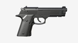 Airgun BB pistol fun, handgun, competition, equipment, target, shot, pistol, pneumatic, hitting, airgun, aiming, weapon, 3d, pbr, air, gun, sport, ball, black