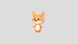 Character214 Corgi body, humanoid, cute, little, baby, dog, toy, pet, mascot, doll, mammal, puppy, pup, corgi, character, cartoon, animal