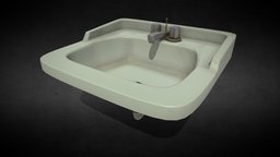 Old Dirty Bathroom Sink bathroom, bath, sink, game-prop, game-development, restroom, faucet, game-asset, game-model, game-assets, gamereadymodel, latrine, sinks, game, gameready