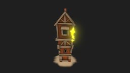 stylized house blander, substancepainter, lowpoly, zbrush