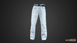 Light Blue Jeans and Belt fashion, pants, ar, 3dscanning, jeans, casual, belt, photogrammetry, 3dscan, lightblue, noai, fashionscan, jeans_and_belt, light-blue-jean