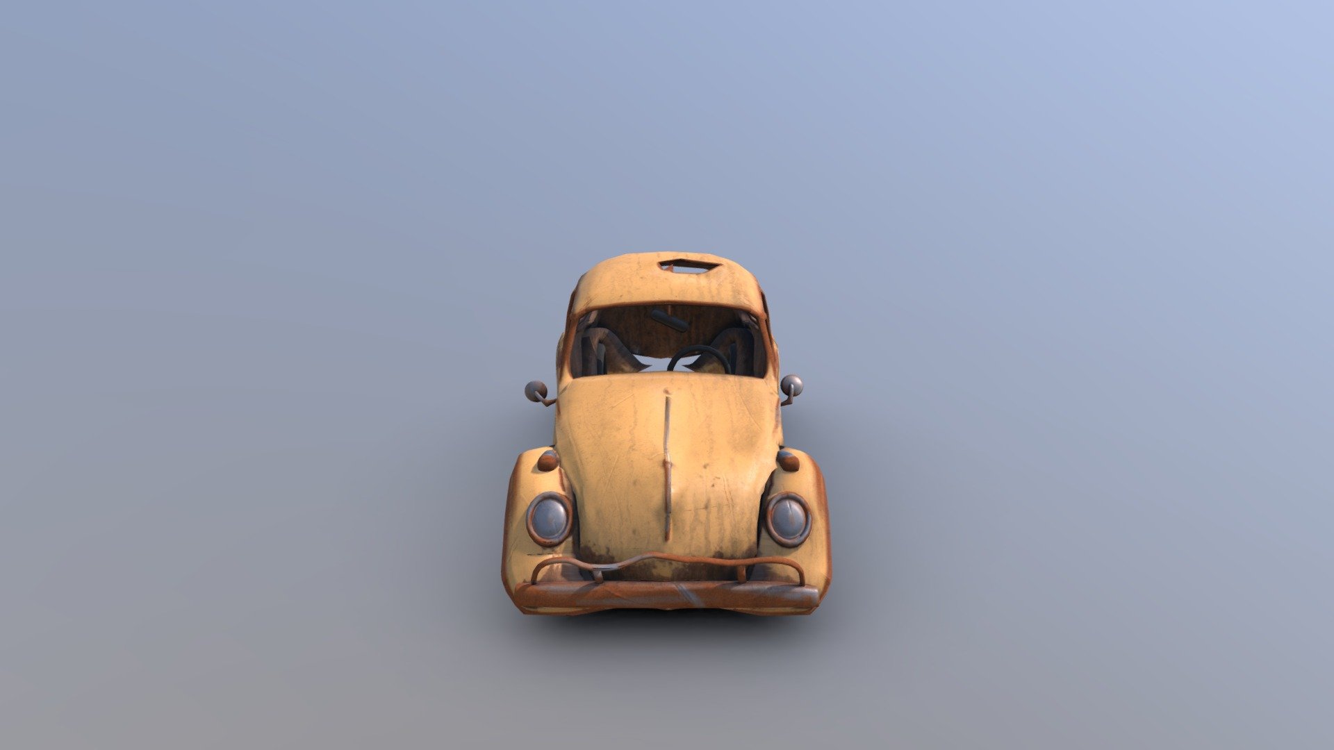Prop for an post-apocalyptic scene. Made with Maya and 3D coat :) - Car Wreck - 3D model by KurosNest (@ragnhildfbt) 3d model