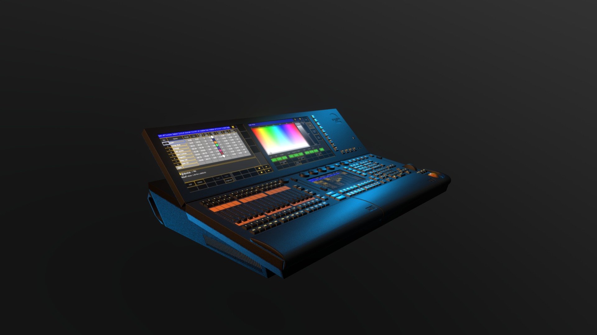 Model of GrandMA2 lighting console, used for stage design or stage lighting design 3d model