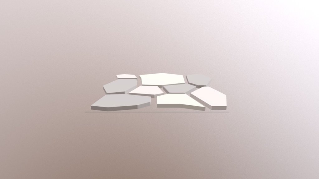 lowpoly - stone walkway - tileable - Download Free 3D model by gashtan 3d model