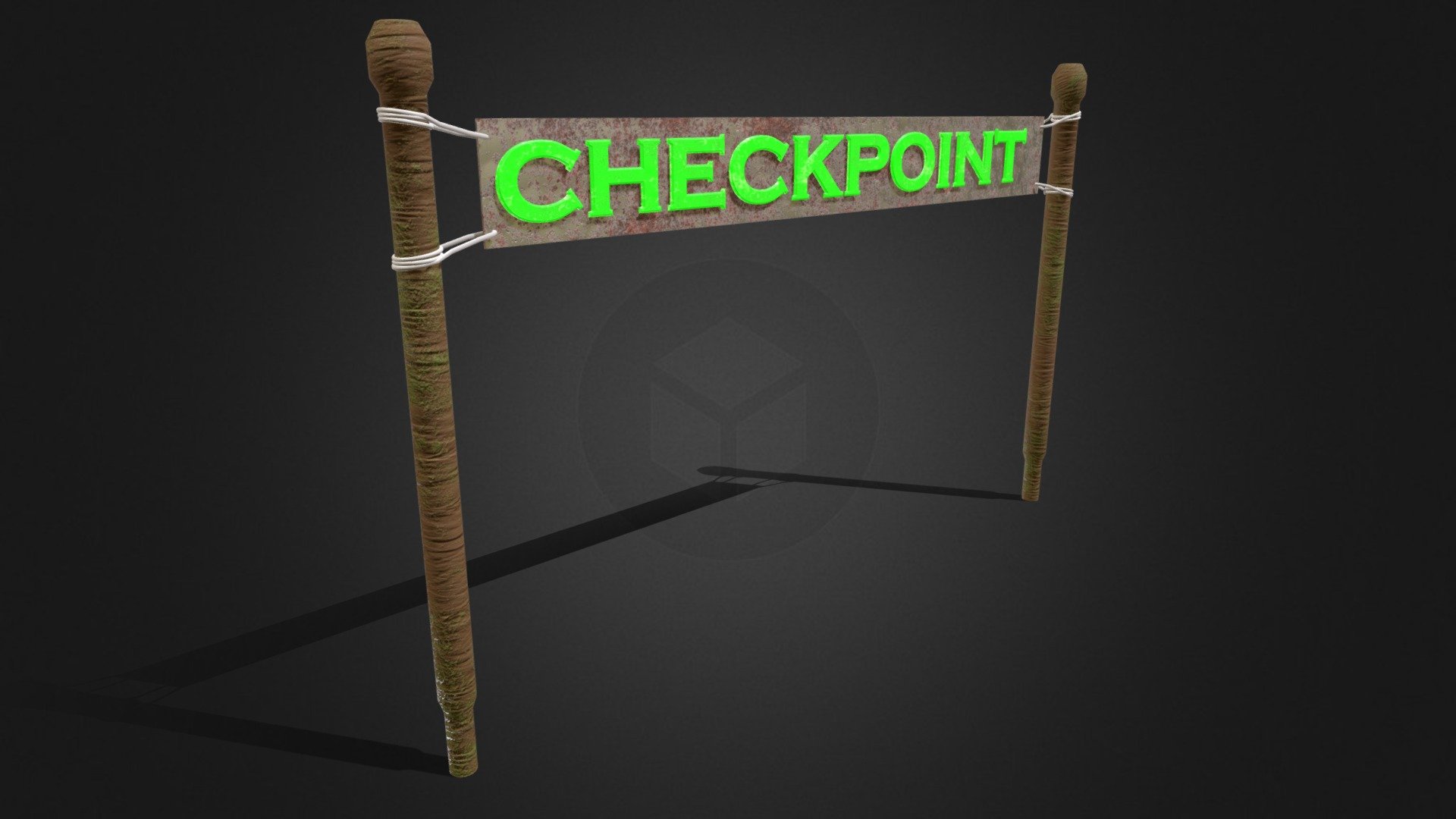 checkpoint with emissive letters - classic checkpoint - Buy Royalty Free 3D model by IgnacioAlbano 3d model
