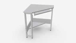 Corner Computer Desk office, modern, computer, work, desk, corner, desktop, display, business, table, workspace, internet, workplace, 3d, pbr, design, interior, light