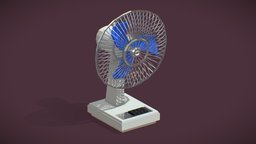 80s Desk Fan Low Poly fan, vintage, retro, electronic, electronics, furniture, 80s, metal, old, freemodel, deskfan, low-poly, lowpoly, home, free