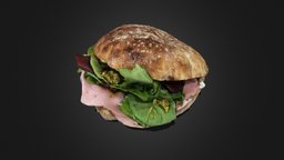 Ciabatta Sandwich food, arts, optimization, baking, uv, mesh, scanning, mapping, textures, materials, cuisine, photography, creation, sandwich, italian, high-poly, bread, realistic, normal, ciabatta, unwrapping, styling, culinary, modeling, low-poly, photogrammetry, asset, 3d, texture, pbr, digital, rendering, breadmaking