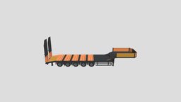 Low Loader Trailer trailer, gamereadyasset, lowpoly, gameasset, gameready