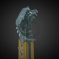 Dragon Column prop, column, stone, stylized, dragon