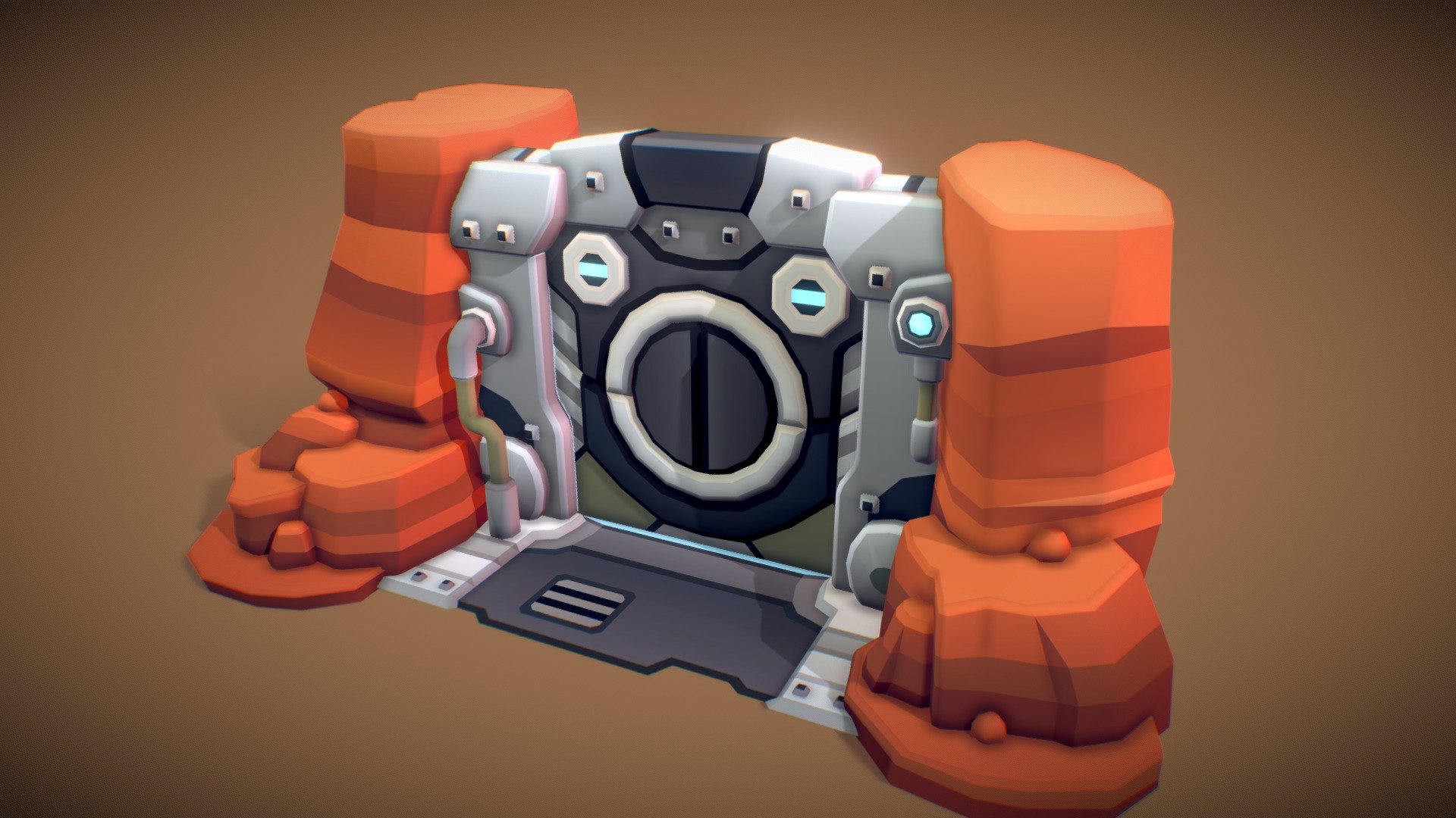 This is a boss level gate for Tomb Star 3d model