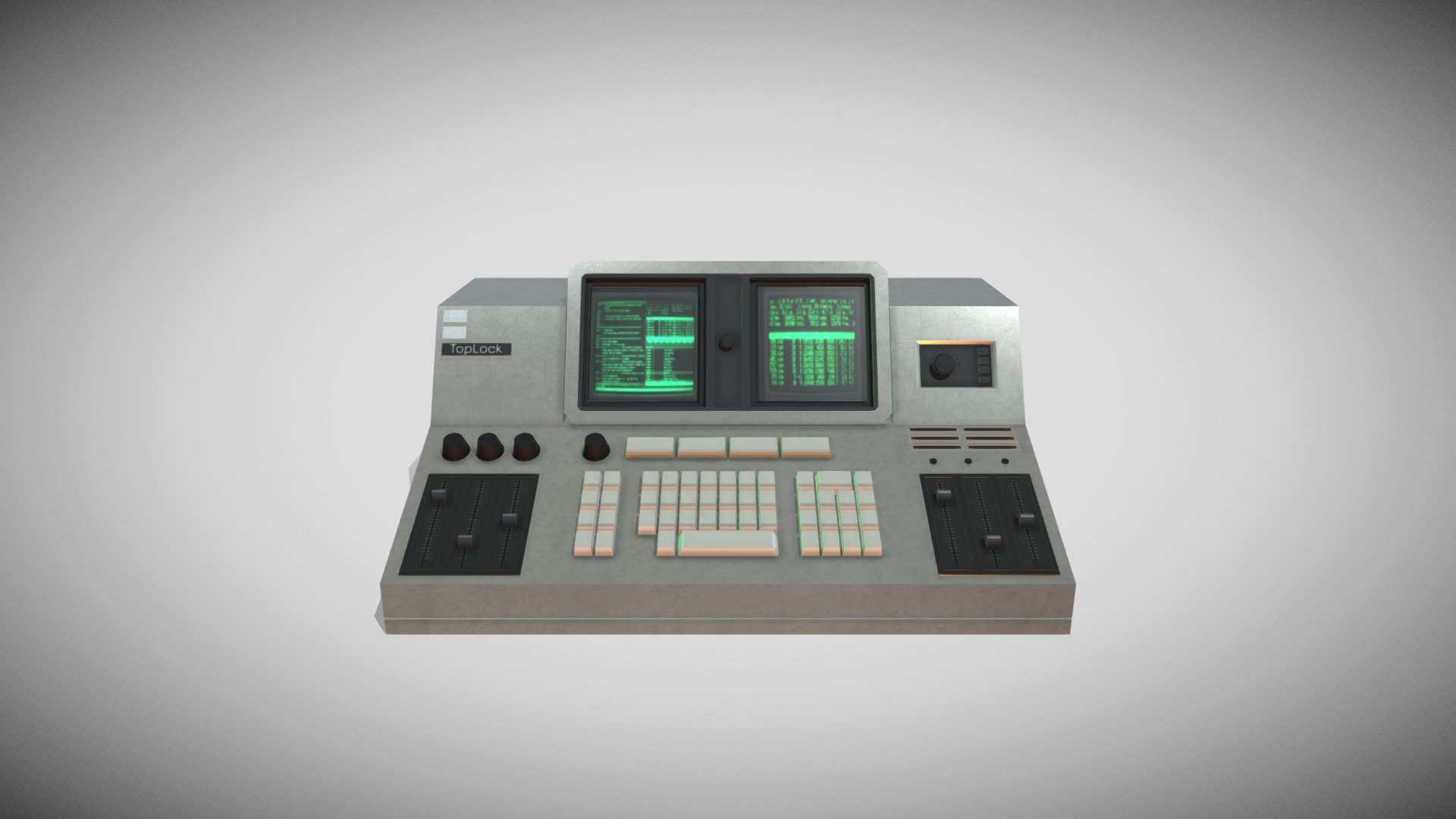 1960s Sci-fi Panel.

Model is low-poly, hand-painted using Substance Painter. 

Game-ready.

AR/ VR - PBR

Unity, Unreal Engine 4, Android and Google Friendly.

Textures; 2048 x 2048, Dilation + grey background, 8-Pixel padding, OpenGL

Model is separated into parts to allow for animation i.e. sliders/ screens.

If you require further assistance with this model then please, do not hesitate to contact me 3d model