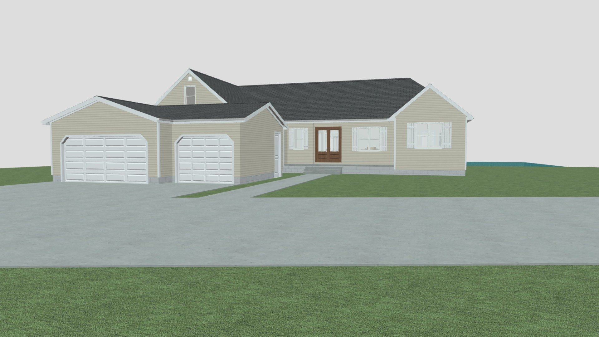 3-Car Garage - 3- Car Garage - 3D model by OakBridge Development (@oakbridge) 3d model