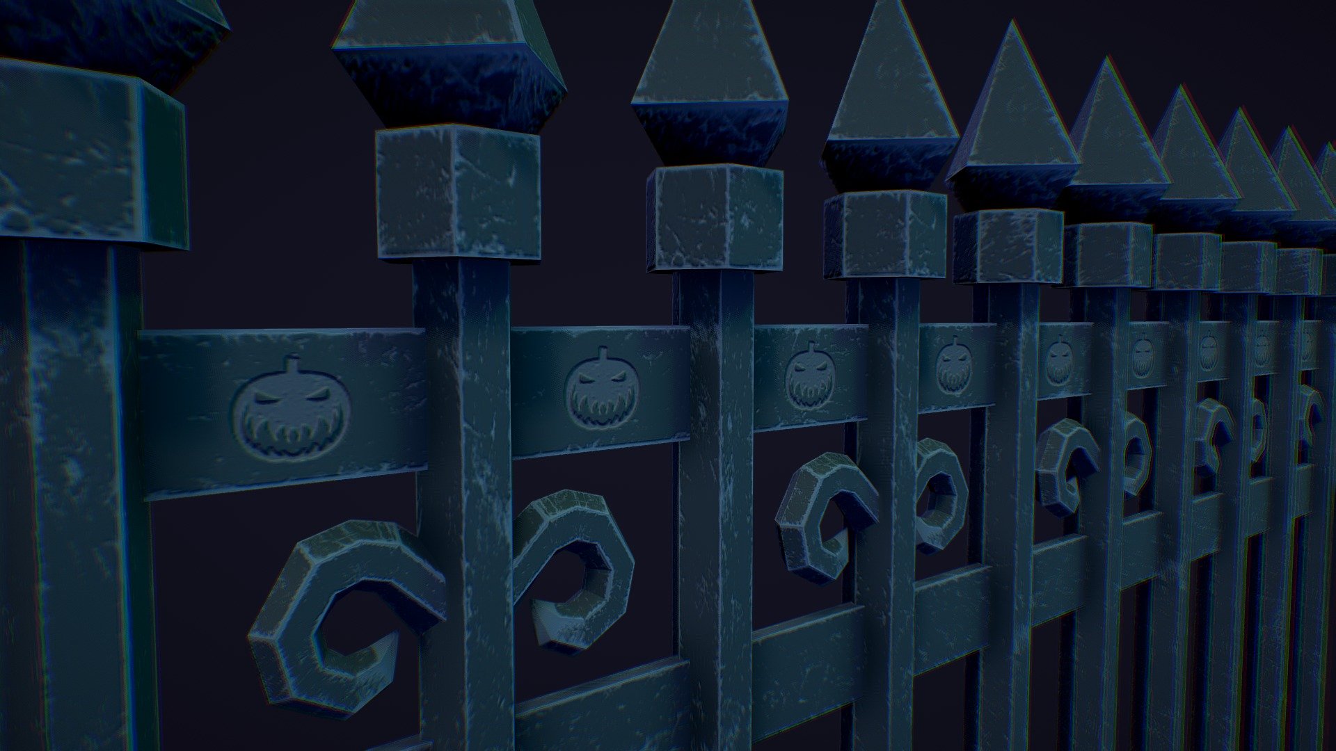 Halloween Fence - 3D model by Tyfonner 3d model