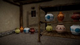 NM Game Jam 2023 Assets fish, greek, ancient, bronze, pot, log, vase, window, furniture, ceramic, adobe, plaster, substance, game, blender, substance-painter, stone, wood, door, nmgj2023