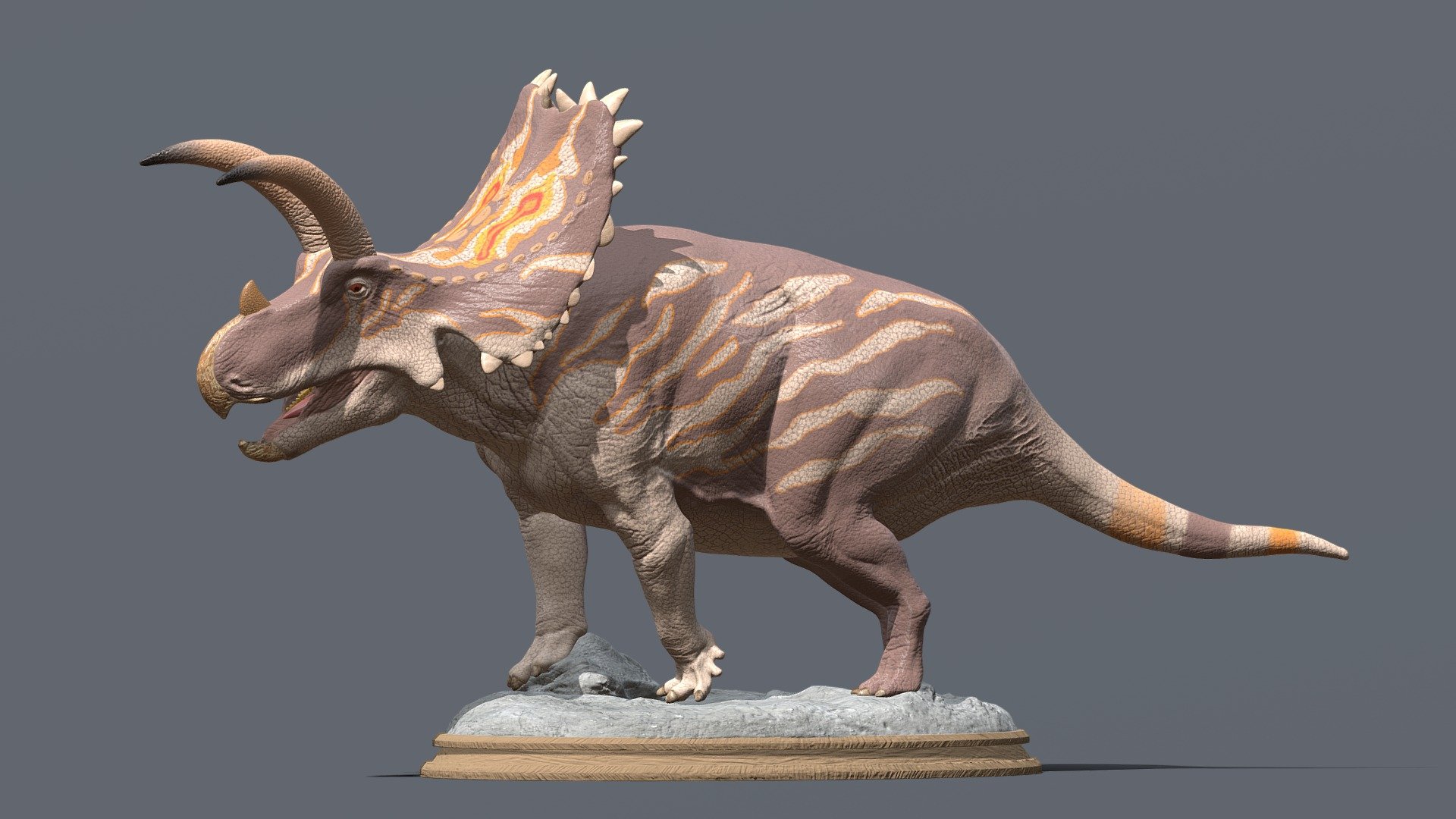 Buying this item you get the low_poly model and all the textures. This is not good for 3D printing. For a 3D printable version of this model you can go here 3d model