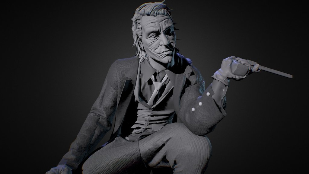 Joker. Project Succumbed. 

A part of the diorama that I will upload in the future. 
Tribute to Heath Ledger.

You can see more renders in:

https://www.artstation.com/myartstation/projects/08KQy/edit

Thanks for watching!

PD: Find the two curiosities :P - Joker - 3D model by Galan 3d model