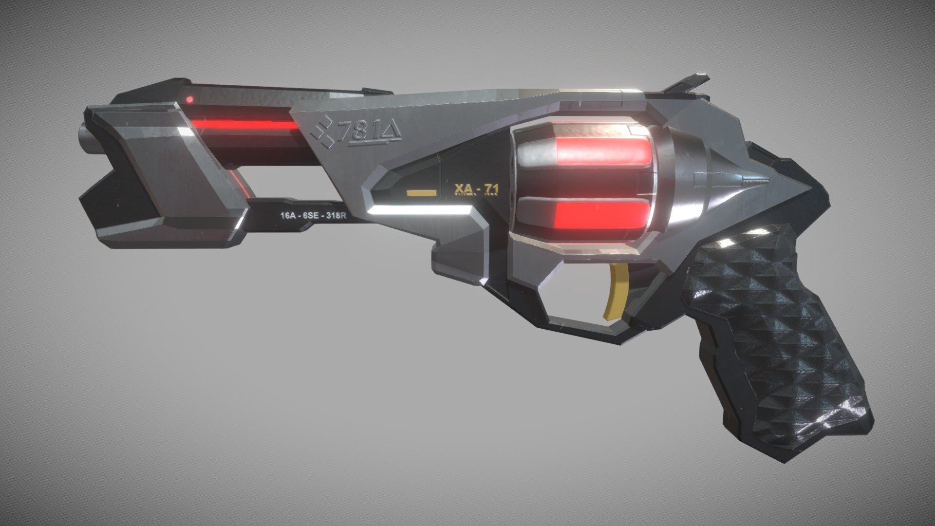 Modelled a sheriff skin from Valorant. I decided to add a barrel at the front and change the texture of the grip to a diamond-shaped leather texture. Made custom alphas in Photoshop.

Software Used For Modeling: Maya 2020

Software Used For Texturing: Adobe Substance 3D Painter

Texture Size: 2048x2048

Number Of Faces: 4176 - Protocol 781-A Sheriff - Valorant - 3D model by MiguelFua 3d model