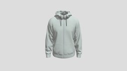 Men Zip-up Hoodie zip, avatar, cloth, shirt, fashion, top, clothes, sports, jumper, sweater, mock, knit, cotton, zipper, outfit, hoodie, sweatshirt, garment, apparel, clo3d, marvelousdesigner, menswear, sportswear, attire, pullover, outerwear, hoody, casualwear, clo, zprj, outergarment, mock-neck, mockneck