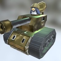 Starbound Penguin Tank games, painted, stylised, tank, cartoon, game, art, lowpoly