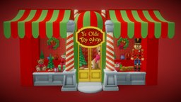 #3December 2023 Day 4: Shop Facade toys, game-art, 3december, blender, lowpoly, stylized, noai, 3december2023, shop-facade