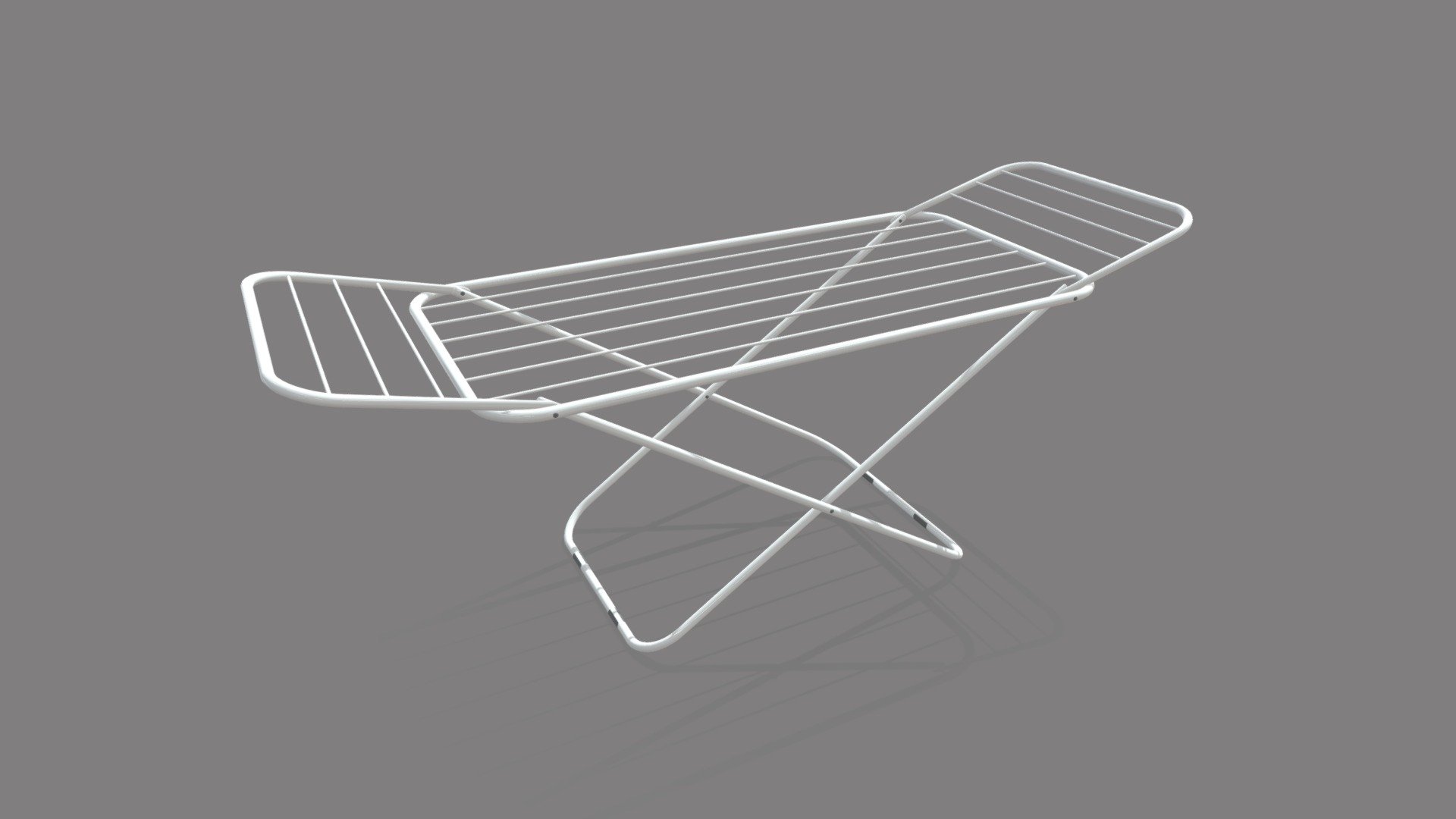 Simple mid/high poly drying rack, for hanging clothes and other fabrics.

FBX has 2 materials. 

The model is game ready with lightmap 3d model