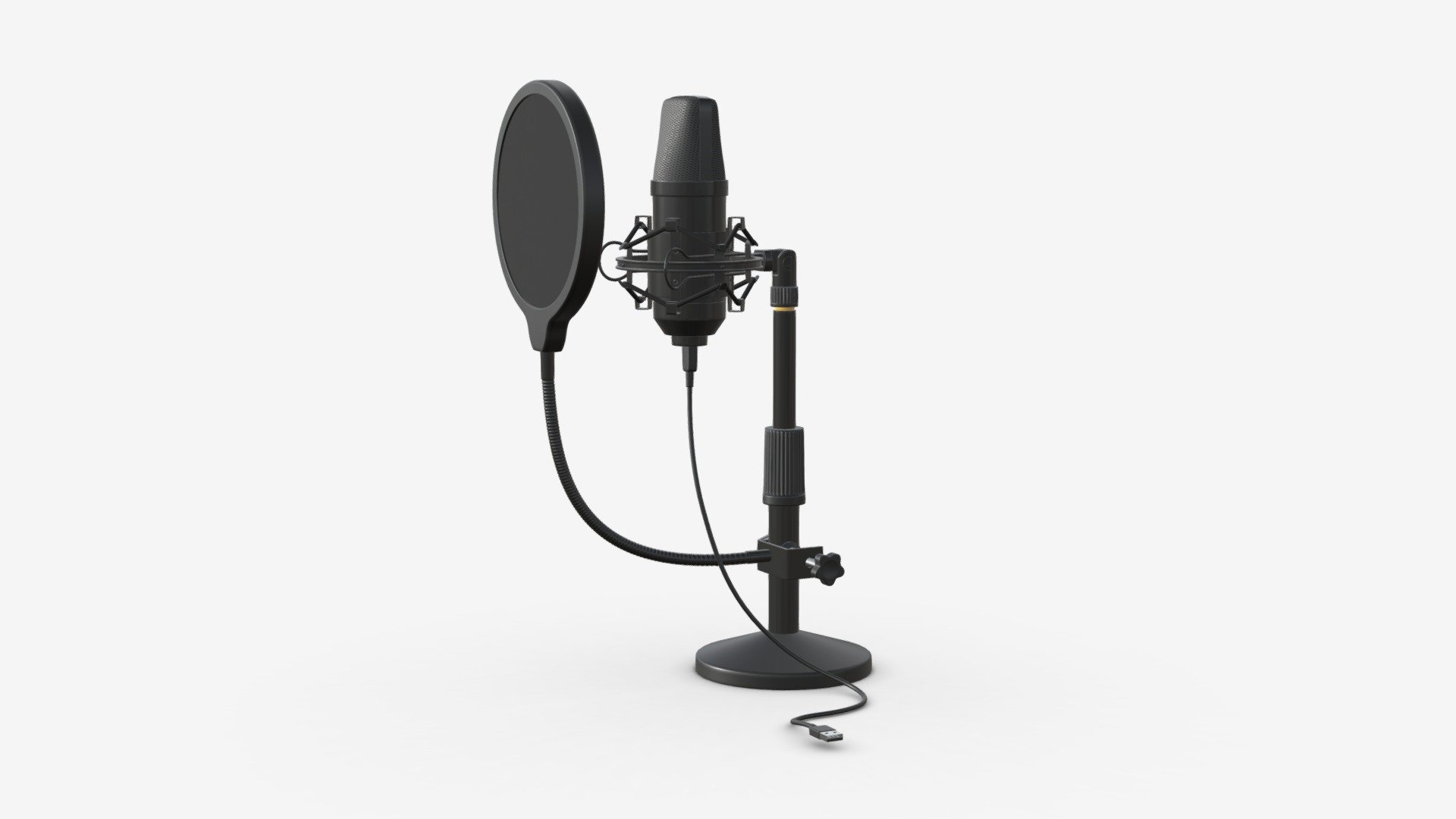 Cardioid microphone with stand USB - Buy Royalty Free 3D model by HQ3DMOD (@AivisAstics) 3d model