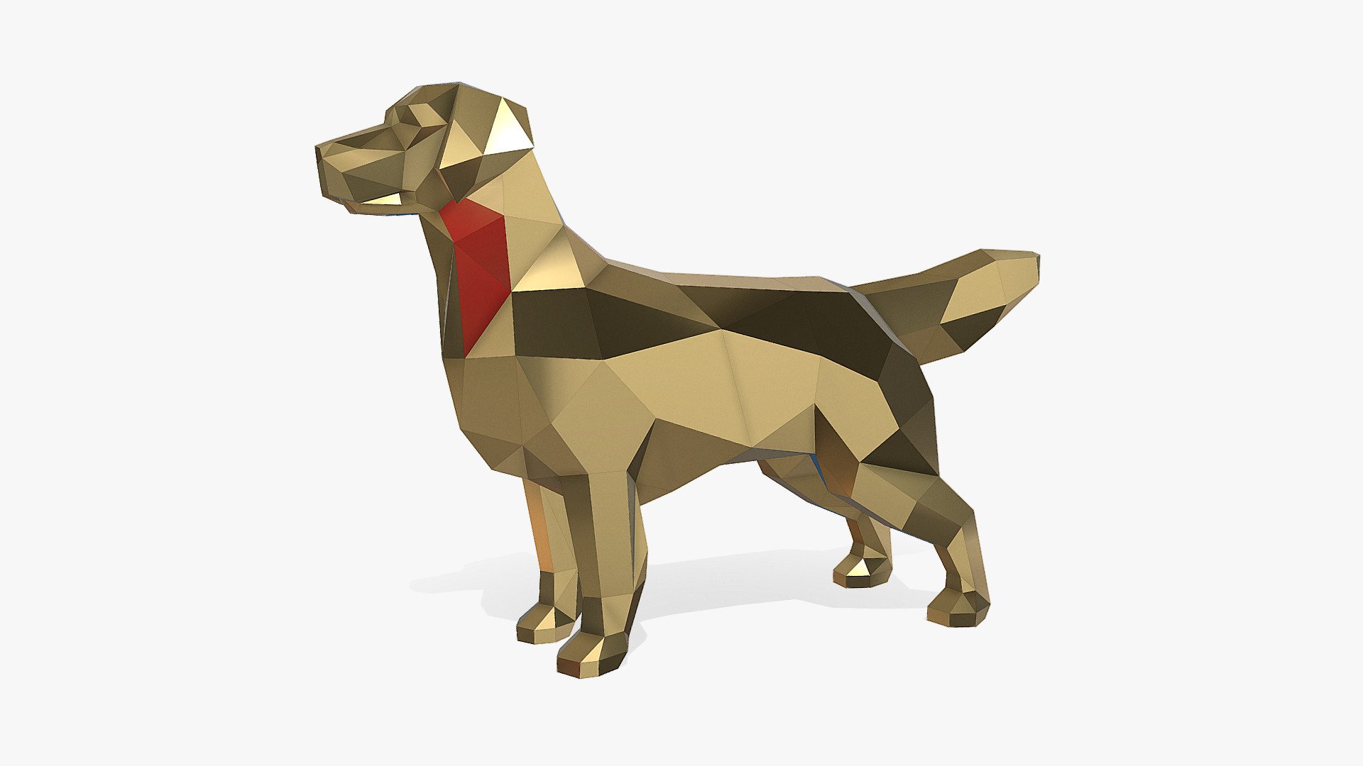 Golden Retriever - Download Free 3D model by PolyArt (@ivan2020) 3d model