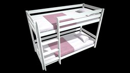 Double Deck Kids Bed kids, bed, double, deck, 3d, model