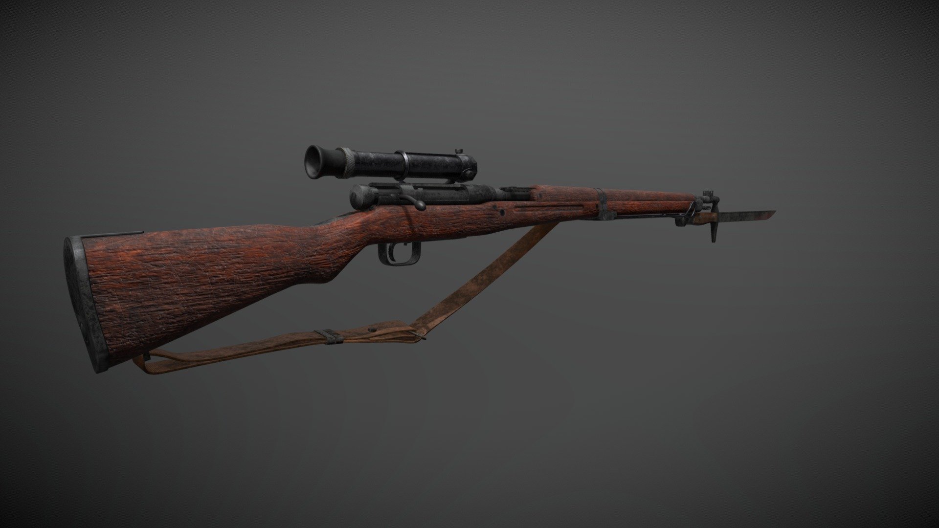 This is a 3d model of a gun called &ldquo;Arisaka