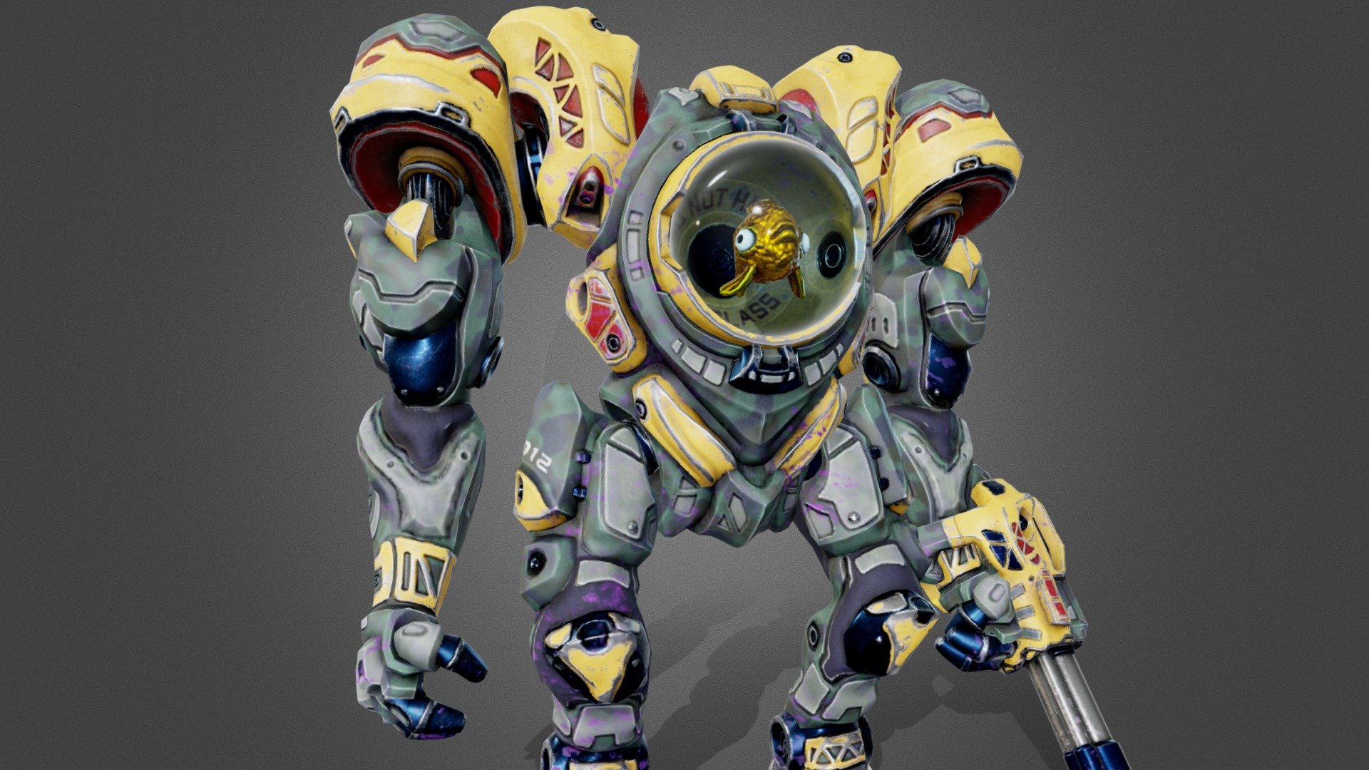 Enemy model for UMN VGDC Fall 2022 game project, High-Speed Hominids. Free for personal use.
Visit our site at https://vgdc.club/ - Fishie | VGDC - Download Free 3D model by MooKorea 3d model