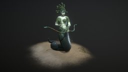 SpellForce 3 — Medusa diorama, mythical, spellforce3, character, game, lowpoly, gameart, female, creature, fantasy