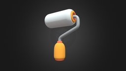 Cute Low Poly Paint Roller object, cute, uv, tidy, game, low, poly, simple
