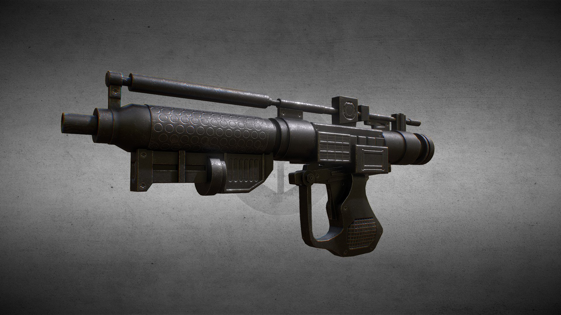 Simple prop model for B1 Battle Droid: Blaster to equip the droid with (4k texture PBR set-up with normal details). Attention, this is not a complicated model and texturing is basic, so best for medium to long render distance. I recommend remodelling details for close-ups 3d model