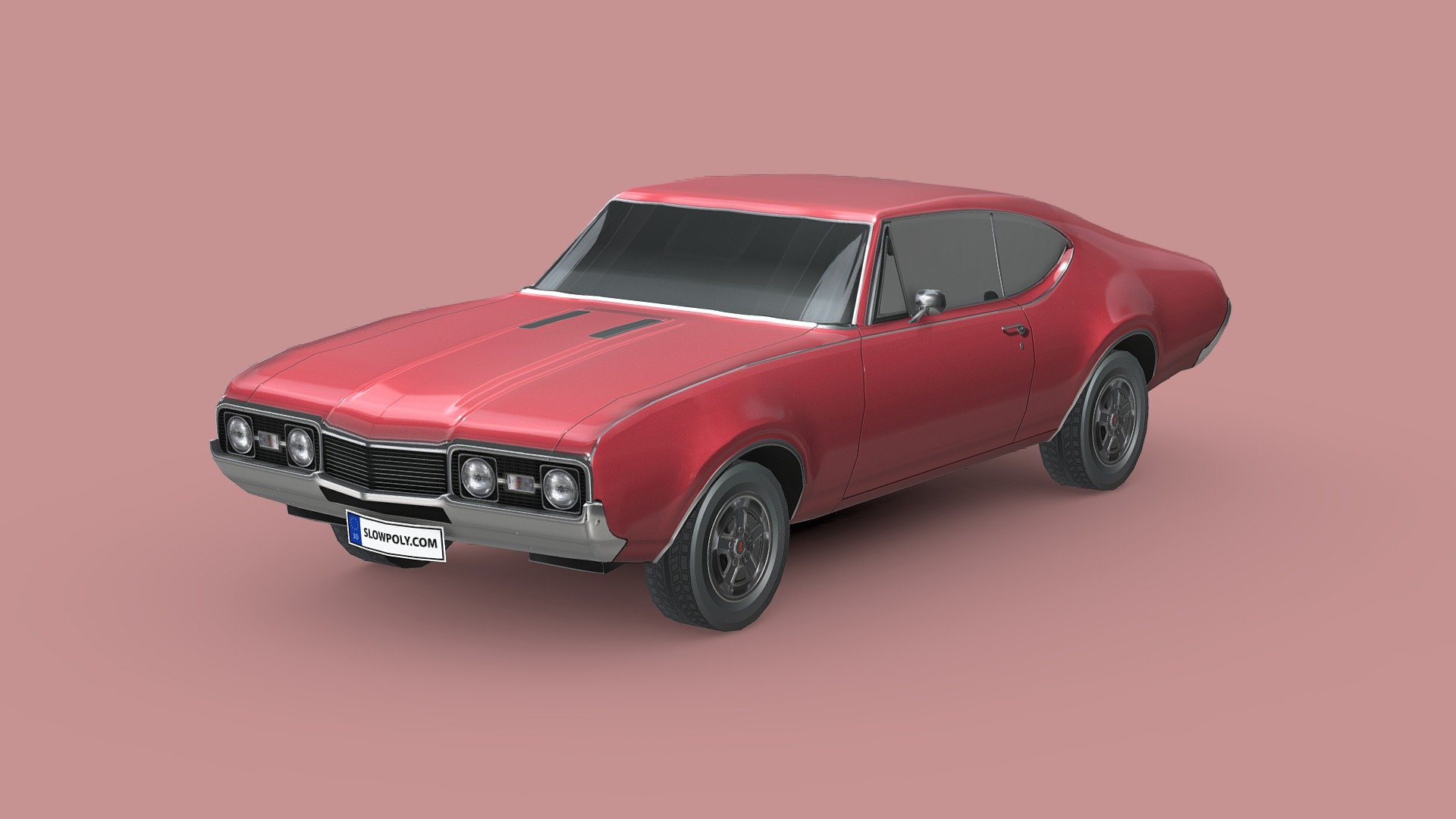 Low poly car with nice geometry and surface flow, realistic looking with high-quality textures.

Buckle up and join the ride with our incredible 3D model car! With few polygons, it’s light, flexible, and realistic. High-quality textures bring it to life. Effortlessly integrate it into any project and let your creativity soar. Get ready for a thrilling journey!

If you love this 3d model and curious about how it’s done, visit our tutorial here: https://www.slowpoly.com/l/course unlock the technique, tool and trick to crafting this detailed-looking low poly car now! - Oldsmobile Cutlass 442 1966 - Buy Royalty Free 3D model by slowpoly 3d model