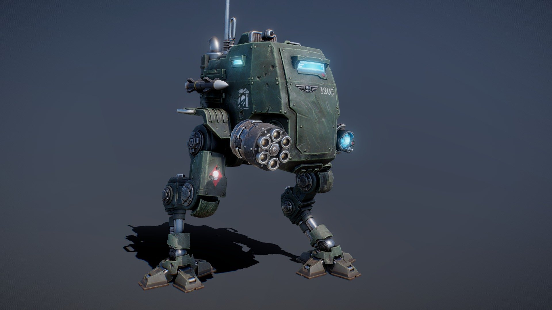 3d model i've been working on over a few weeks.
This is a re-creation of the new imperial sentinel figurine from w40k made by games workshop based on the first images made pre-release.
This asset was modelled, sculpted, rigged and animated in blender, textured/baked in substance painter.
I also made .stl files of this model that can be 3d printed. a channel called &ldquo;Once in a Six Side