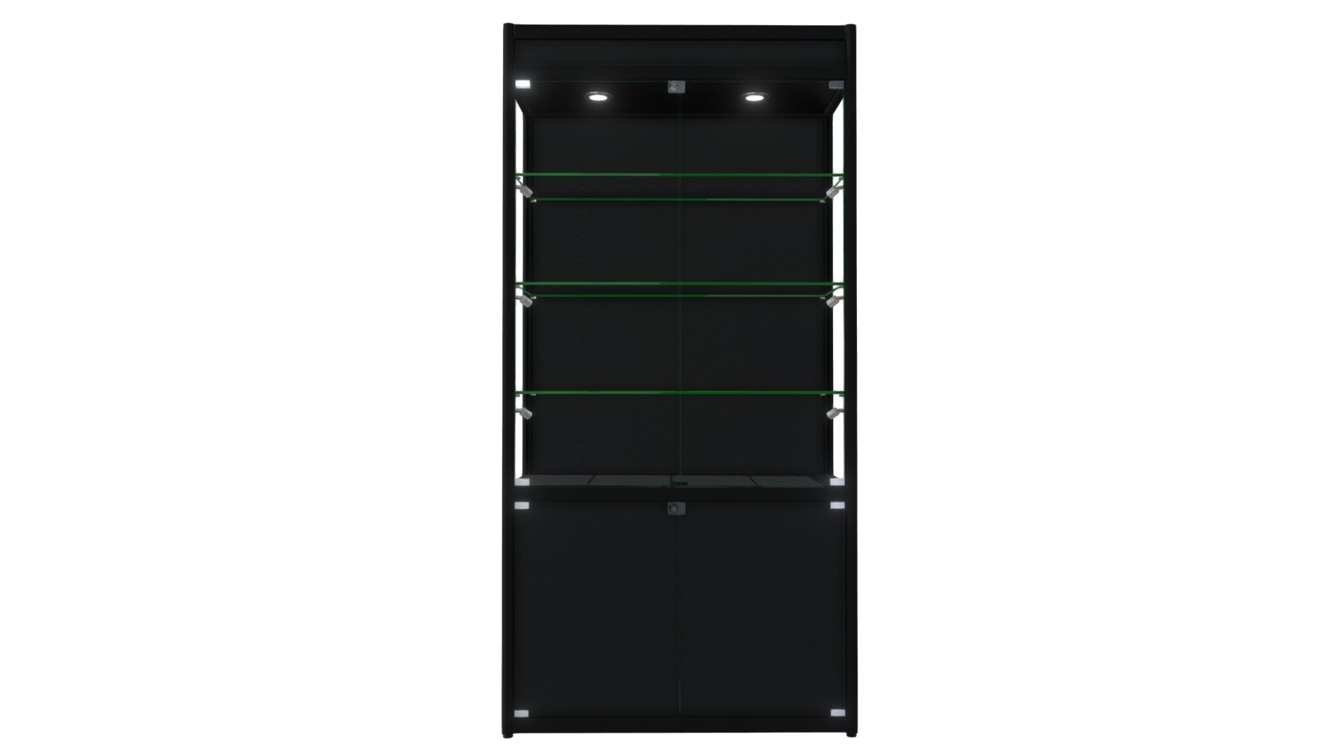 The Carrier is designed with storage compartment at the bottom. Hide away your boxes under the deck. The deck above the cabinet is covered with a flat panel, allowing easy stacking of items. Carry more, collect more! 

Materials: Powder Coated Titanium Alloy, Tempered Glass, Stainless Steel, Medium Density Fibreboard, LED Lights - Carrier display cabinet - 3D model by sgtoydisplay 3d model