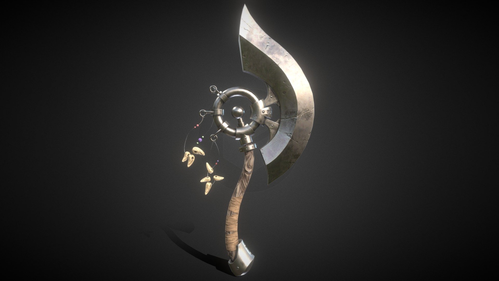 Based on RahByte’s concept art: https://www.deviantart.com/rahbyte/art/Barbarian-Axe-Concept-01-Final-619902724

Show him some love and check out the rest of his awesome work by clicking the links below.

His Artstation profile: https://www.artstation.com/rahbyte

His Deviantart profile: https://www.deviantart.com/rahbyte

Modeled in Blender 3.1 and textured in Substance Painter 3d model