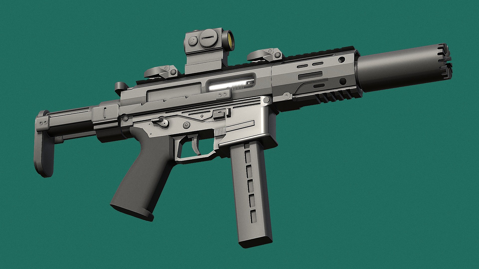 B&amp;T SMG SD 9 mm. Luger - B&T SMG SD 9 mm. Luger - 3D model by momsboxtv 3d model