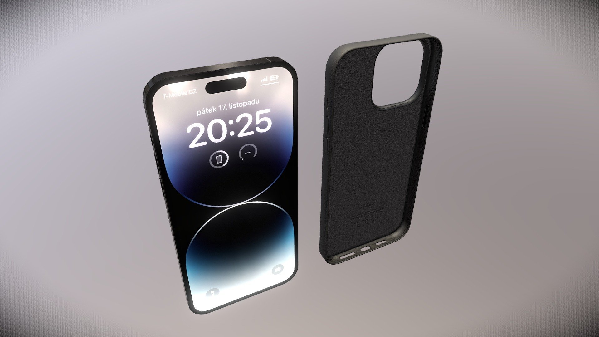 Just a Iphone 14 Pro model + Apple leather case - Iphone 14 Pro + Leather Case - Buy Royalty Free 3D model by MartinDusek 3d model