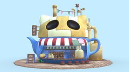Tea House of the Patchers tea, patchwork, substancepainter, substance, house, stylized, patchers